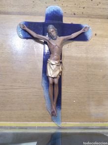 Arte: Madera cristo y cruz cristal.